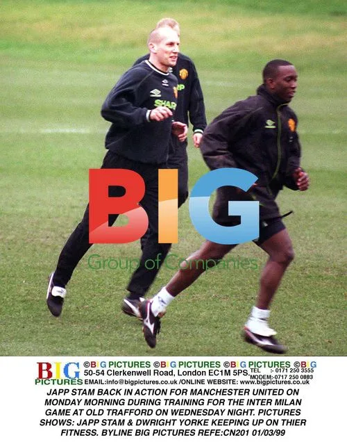 Japp Stam and Dwright Yorke Training at Manchester United
