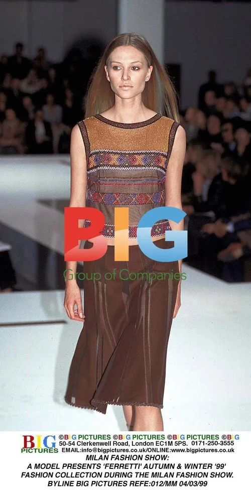 Model presents Ferretti Autumn/Winter '99 collection
