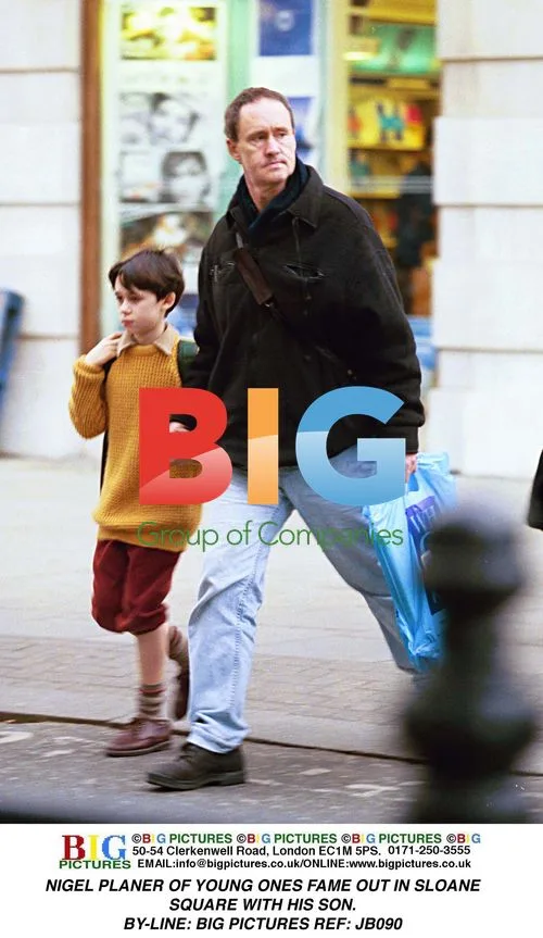 Nigel Planer with son in Sloane Square
