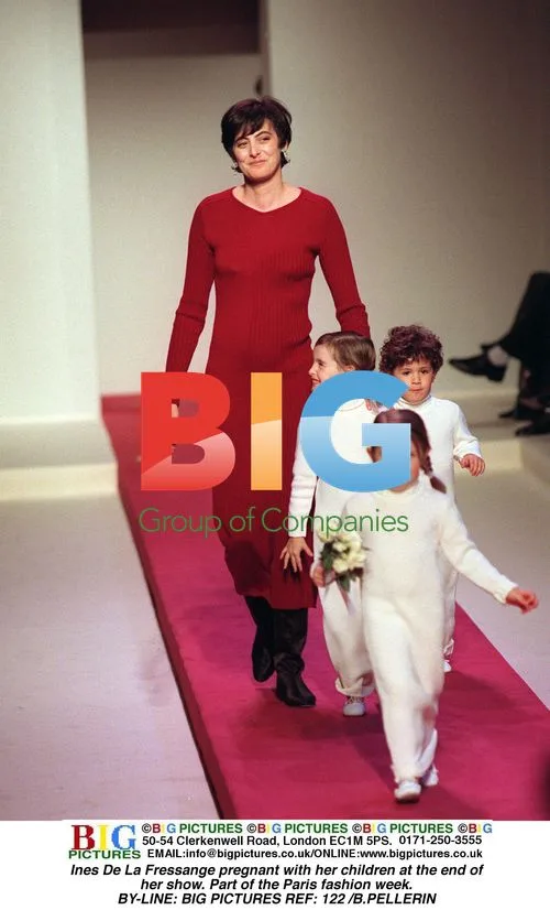 Ines De La Fressange pregnant at Paris fashion show