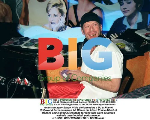 Bruce Willis DJs at Planet Hollywood Paris