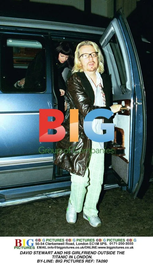 David Stewart and girlfriend outside Titanic in London