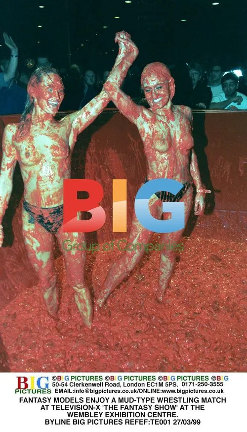 Fantasy models mud wrestling at TV-X event