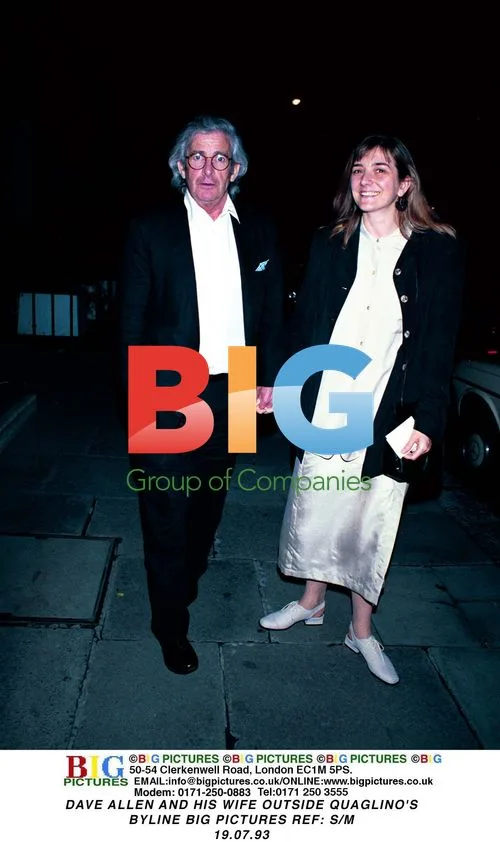 Dave Allen and Wife Outside Quaglino's