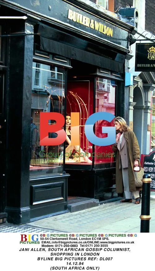 Jani Allen, South African Gossip Columnist, Shopping in London