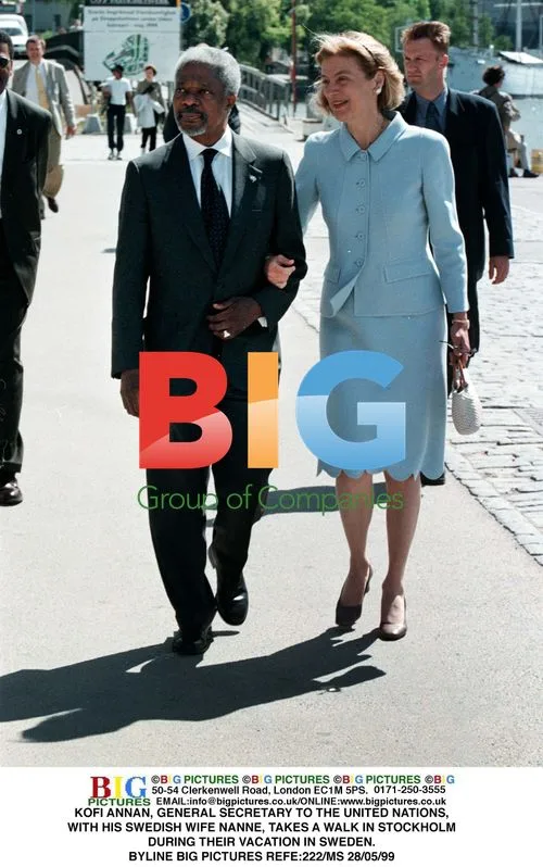 Kofi Annan and wife Nanne during vacation in Sweden