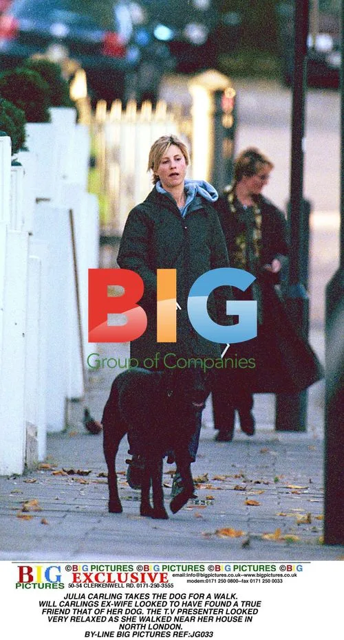 Julia Carling Walks Her Dog in London