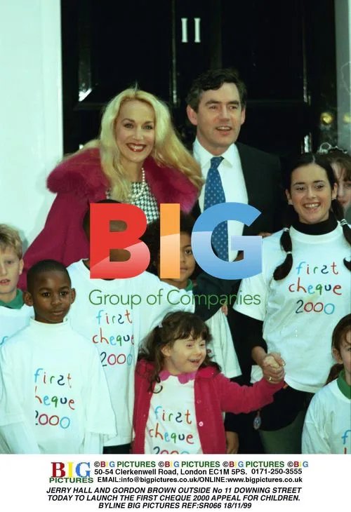 JERRY HALL and GORDON BROWN launch FIRST CHEQUE 2000
