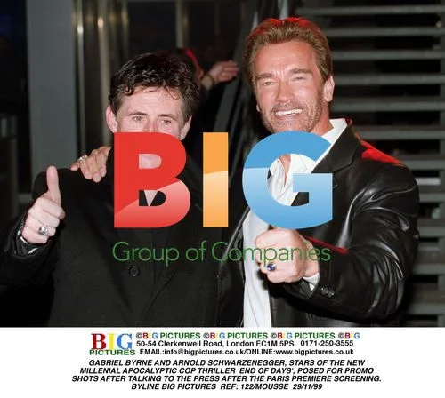 Arnold Schwarzenegger and Gabriel Byrne in Paris