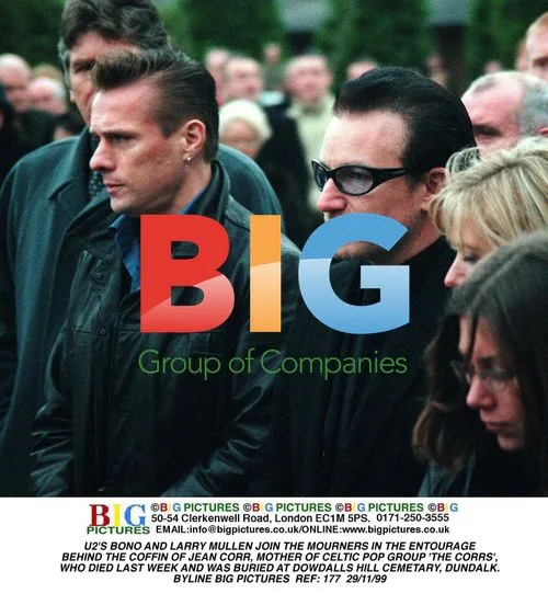 U2's Bono and Larry Mullen at Jean Corr's Funeral
