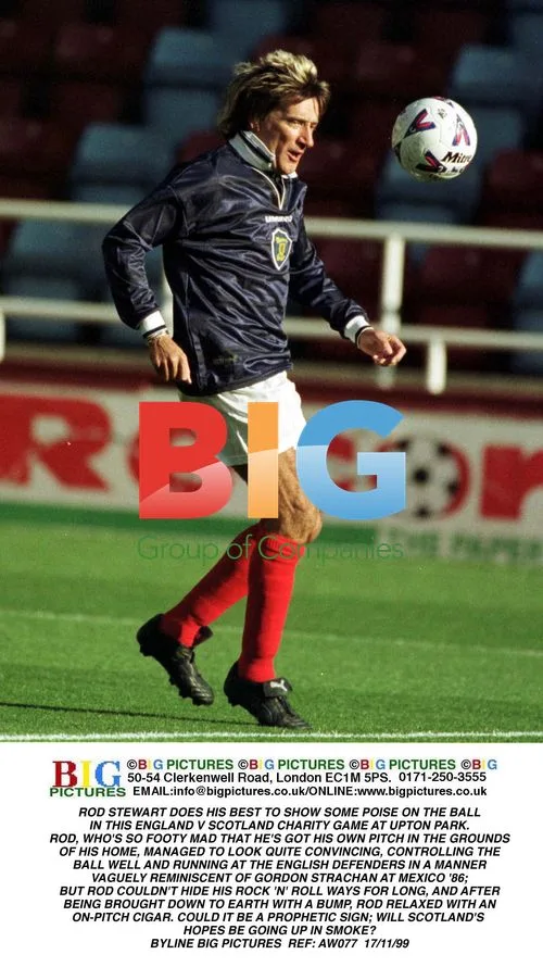 Rod Stewart Plays in Charity Match