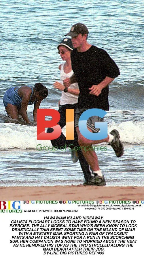 Calista Flockhart and Mystery Man Jog in Maui