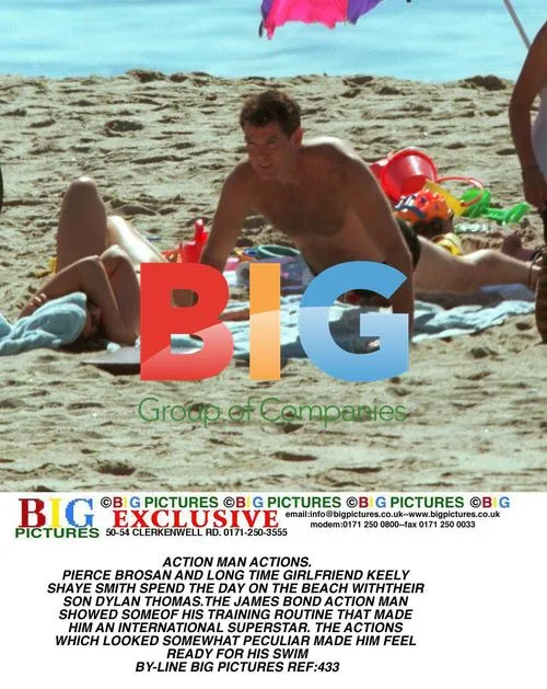 Pierce Brosnan & Keely Shaye Smith on Beach