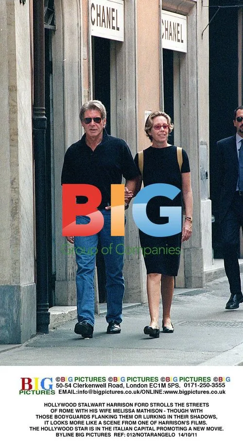Harrison Ford Strolls Rome with Wife Melissa