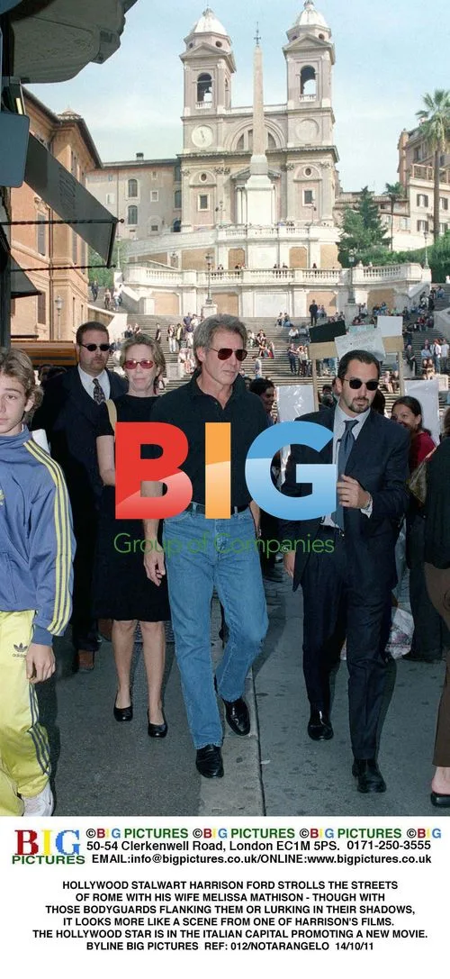 Harrison Ford Strolls Rome with Wife Melissa