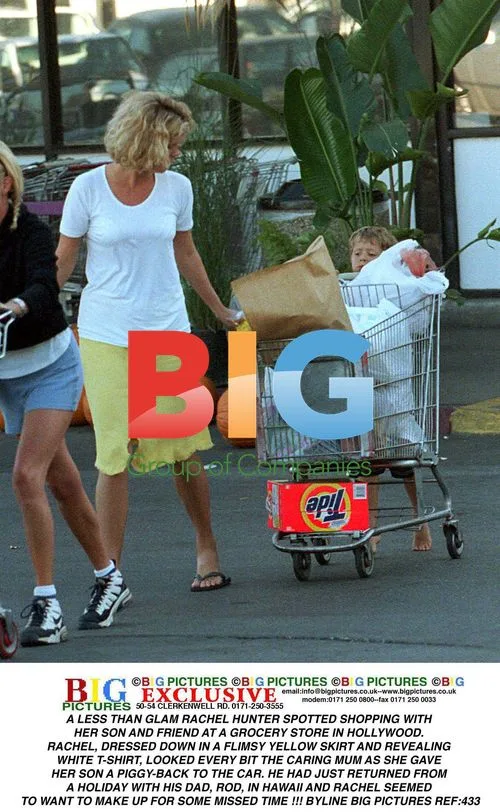 RACHEL HUNTER SPOTTED SHOPPING WITH SON