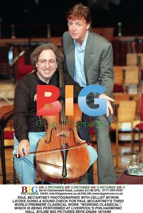 Paul McCartney and Cellist Myron Latzke at Sound Check