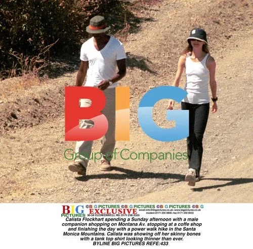 Calista Flockhart shopping and hiking with companion