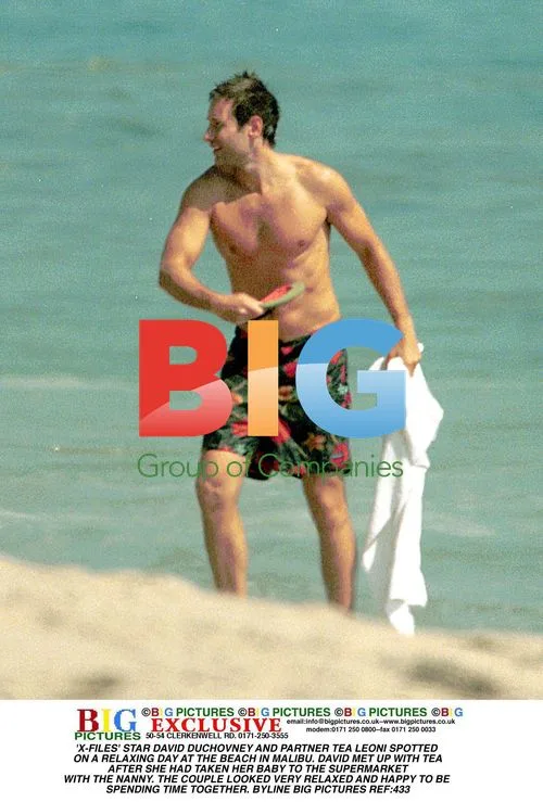 David Duchovny and Tea Leoni at Malibu Beach