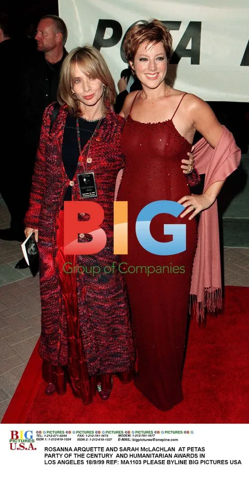 Rosanna Arquette and Sarah McLachlan at PETA Awards