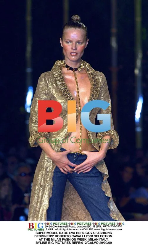 Supermodel Eva Herzigova at Milan Fashion Week