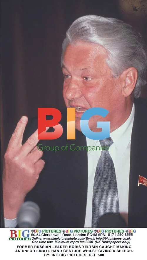 Boris Yeltsin Giving Controversial Hand Gesture