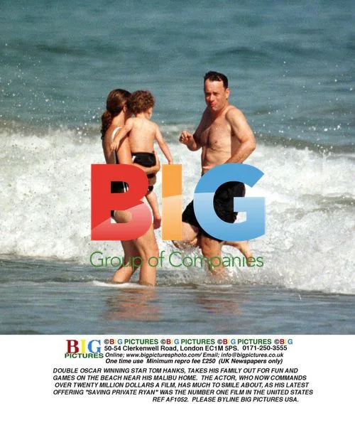 Tom Hanks Takes Family to Beach in Malibu