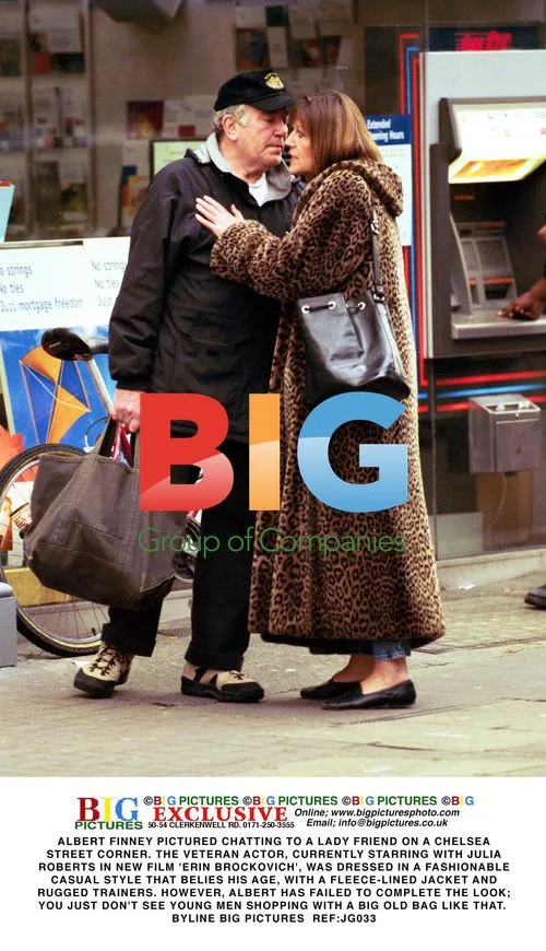 Albert Finney Chatting with Friend in Chelsea