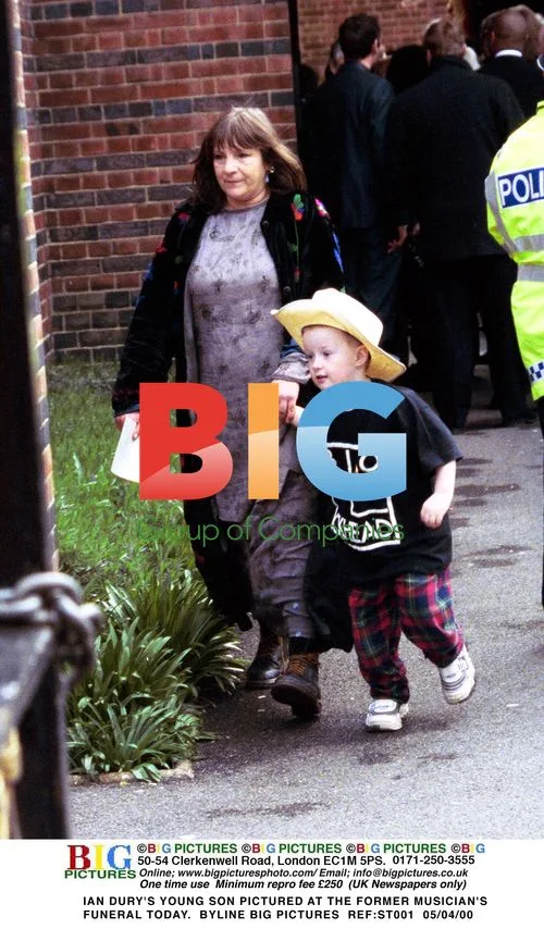 Ian Dury's son at musician's funeral