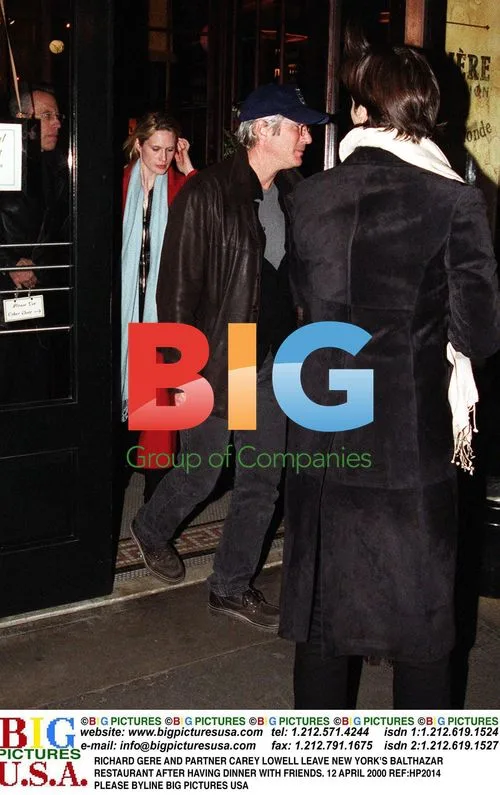 RICHARD GERE AND CAREY LOWELL LEAVE BALTHAZAR RESTAURANT