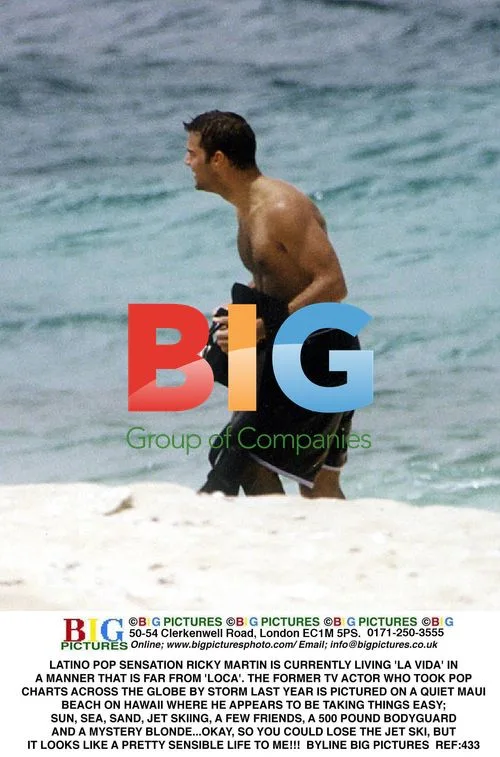 Ricky Martin on Maui Beach
