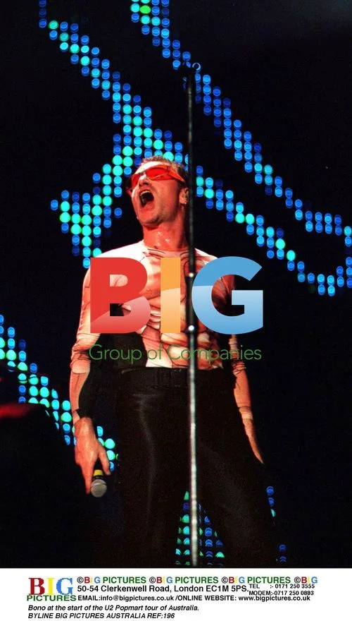 Bono at start of U2 Popmart tour