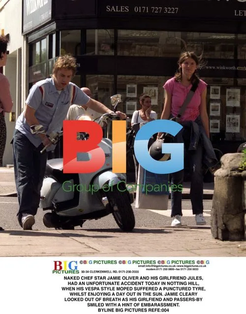 Jamie Oliver and Girlfriend in Moped Mishap