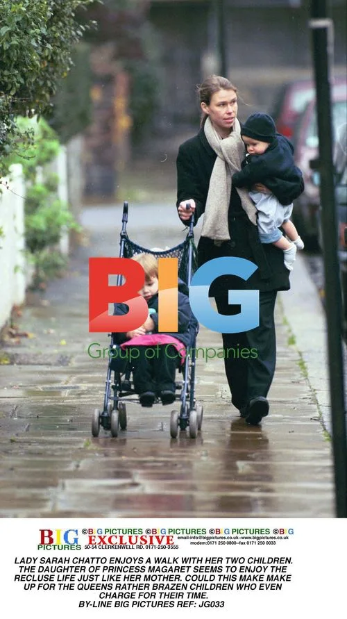 LADY SARAH CHATTO ENJOYS WALK WITH CHILDREN