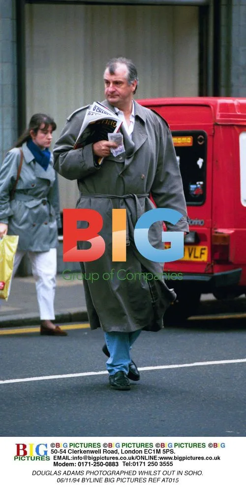 Douglas Adams photographed in Soho