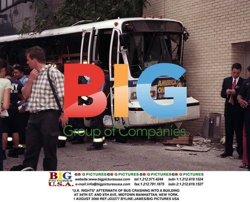 Aftermath of bus crash into building in NYC
