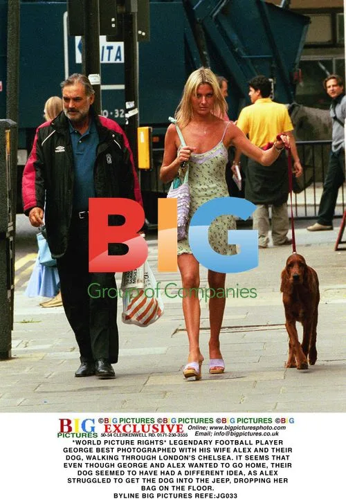 George Best and Wife Alex with Dog in Chelsea