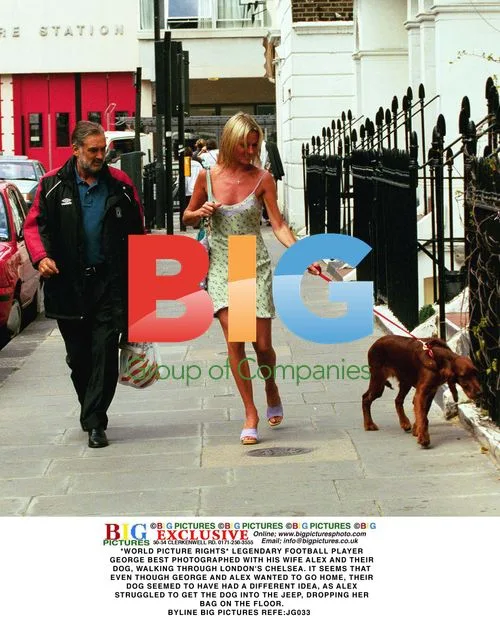 George Best and Wife Alex with Dog