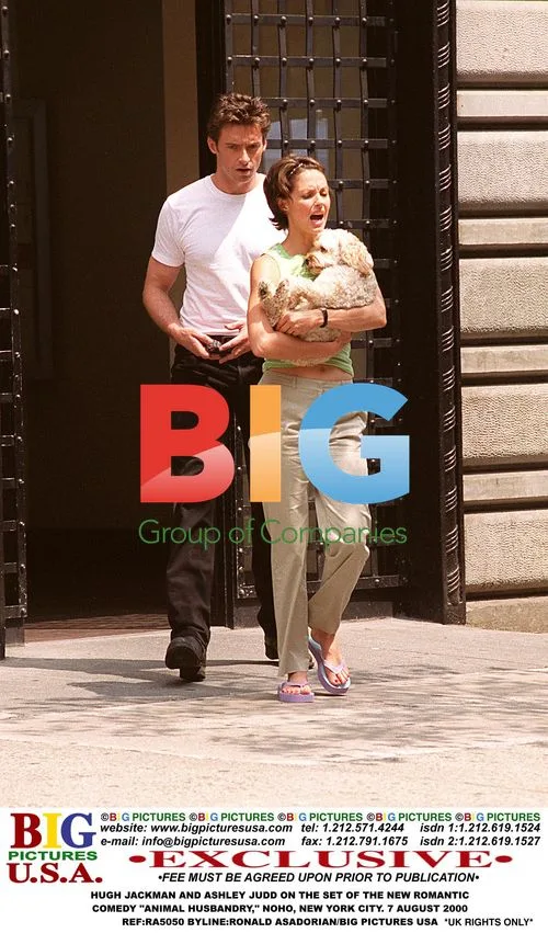 HUGH JACKMAN and ASHLEY JUDD on film set