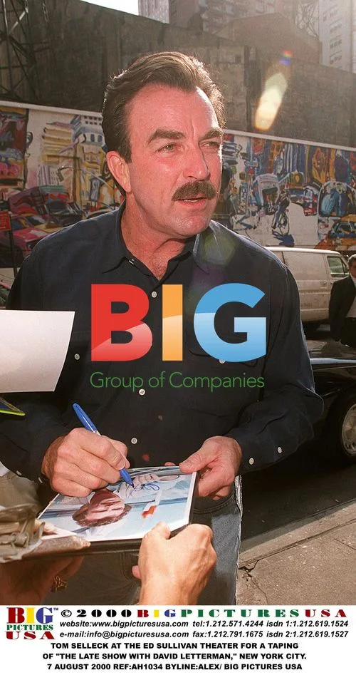 TOM SELLECK at "The Late Show" taping