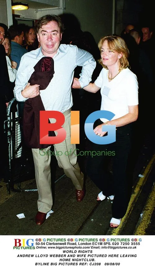Andrew Lloyd Webber and wife leaving nightclub