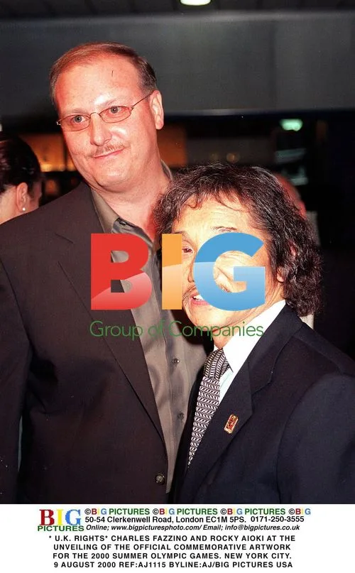 Charles Fazzino and Rocky Aioki at 2000 Olympics Artwork Unveiling