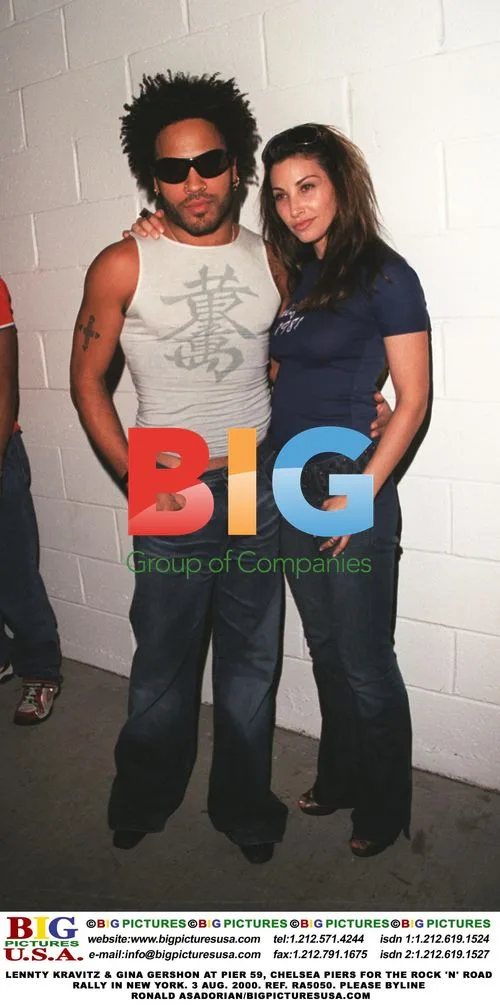 Lenny Kravitz & Gina Gershon at Rock 'n' Road Rally