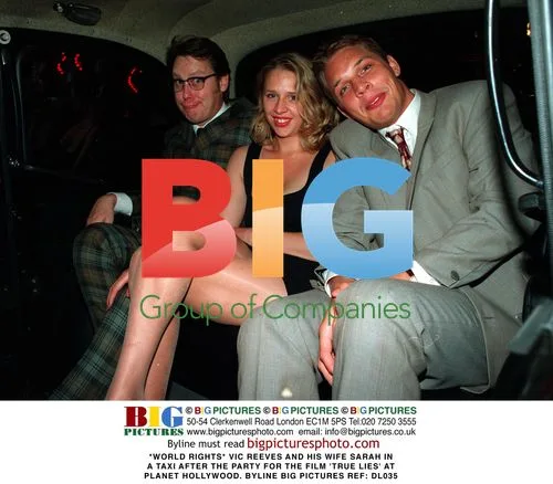 Vic Reeves and Wife Sarah in Taxi After True Lies Party