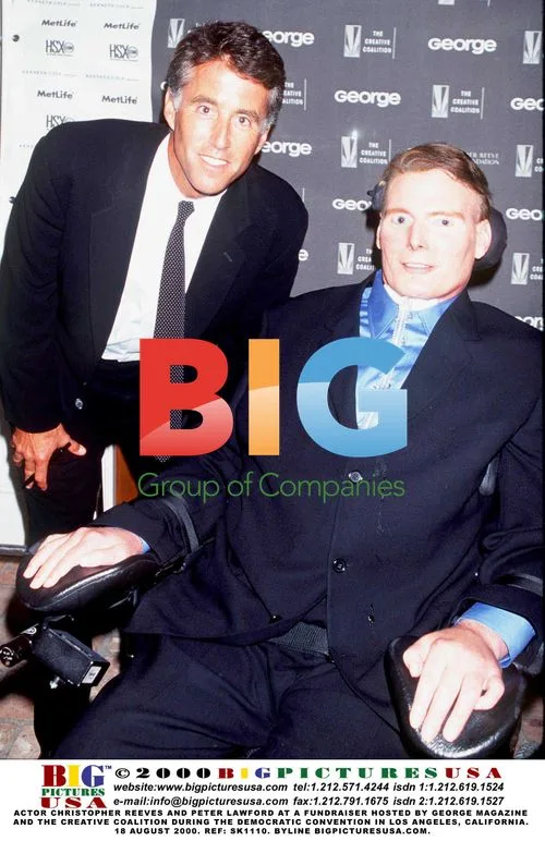 Christopher Reeves and Peter Lawford at fundraiser