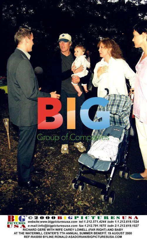 Richard Gere, wife Carey Lowell, and baby at Watermill Center gala