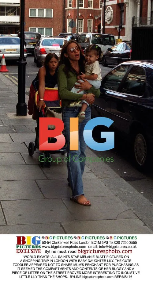 Melanie Blatt with baby Lily in London