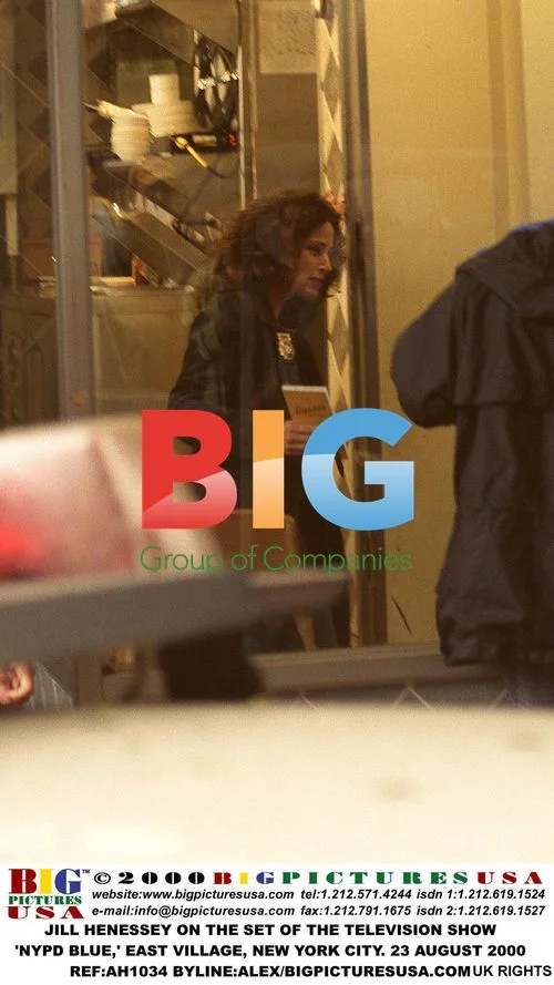Jill Henessey on the set of 'NYPD Blue'