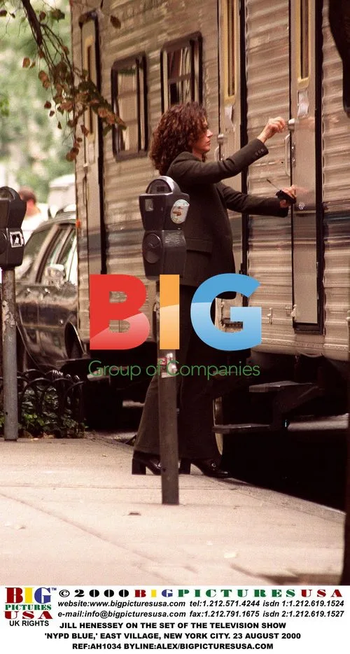Jill Henessey on set of 'NYPD Blue'