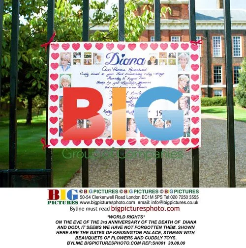 Tributes at Kensington Palace for Diana & Dodi